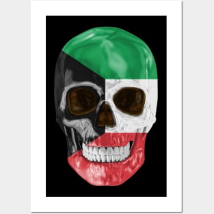 Kuwait Flag Skull - Gift for Kuwaiti With Roots From Kuwait Posters and Art